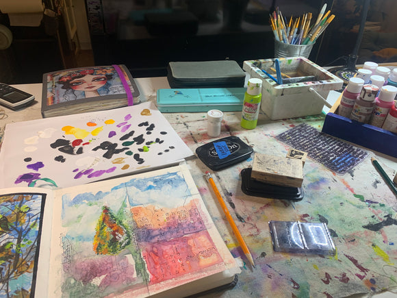 5 week Sketchbook Magic class for Beginners and Intermediates Sept 10- Oct 8 Weds 9-11:00