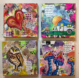 6 x 6 Canvas Collage- Hummingbirds Two