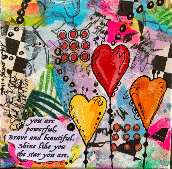6 x 6 Canvas Collage - Hearts