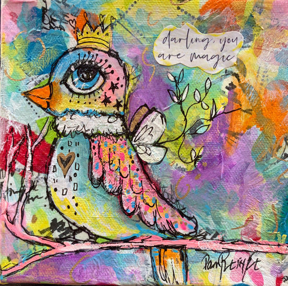6 x 6 Canvas Collage -Princess Bird