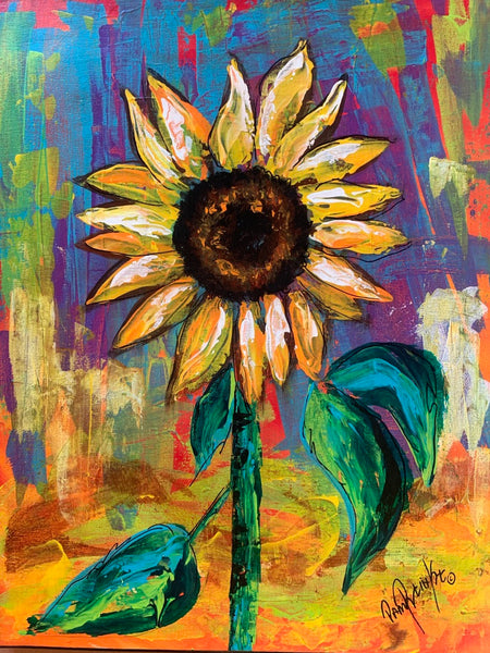 油絵 絵画 【sunflower】 Sunflower Rhapsody – Pam Reinke